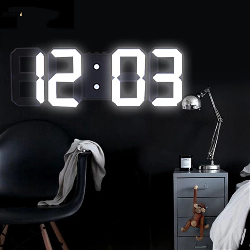 Đồng Hồ Báo Thức Điện Tử 3D Có Đèn Led Phát Sáng Hiện Đại