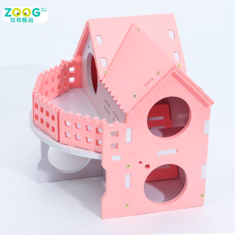 Hamster yến nhà nhỏ cabin gỗ chuột lang guinea lợn vàng gấu đồ chơi hamster cung