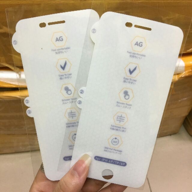 Miếng dán PPF chống vân tay AG cho iPhone 7plus/8plus (mặt trước)