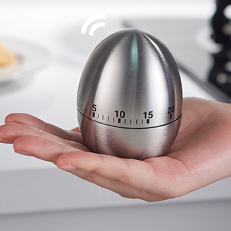 Bộ đếm thời gian trứng bằng thép không gỉ Apple Hẹn giờ nấu ăn tại nhà Máy nướng bánh Hẹn giờ nấu ăn Bộ hẹn giờ đếm ngược Đồ dùng nhà bếp【bluesky1990】