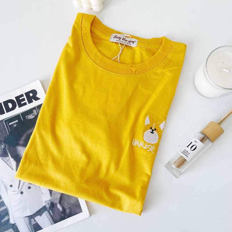 🍍Áo Thun Say Happy thêu Shiba🍍