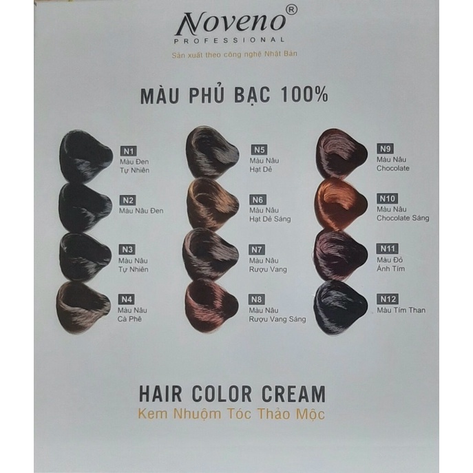 Nhuộm Tóc Phủ Bạc Noveno Thảo Dược Hương Thơm 12 màu