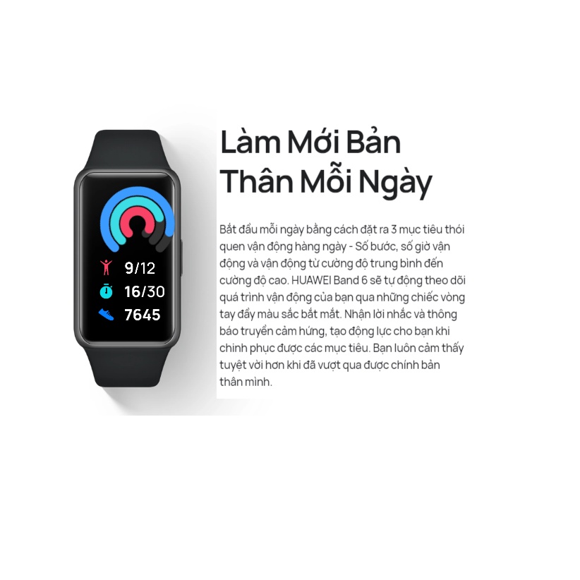 Vòng Đeo Tay Thông Minh HUAWEI Band 6 | Theo Dõi SpO2 Cả Ngày | Màn hình Amoled | Pin 14 ngày