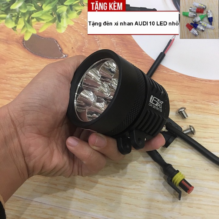 Đèn LED trợ sáng L6X cho Ô tô, xe máy G215 -TK25 - Tặng kèm đèn xi nhan Audi 10 Led