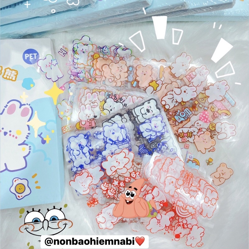 4 Bộ sticker dán nón ngẫu nhiên (32 hình) siêu dễ thương