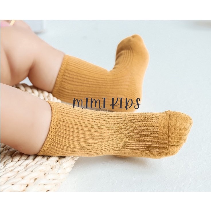 Set 3 đôi tất vớ trơn tone màu Hàn Quốc cho bé Mimi Kids T04