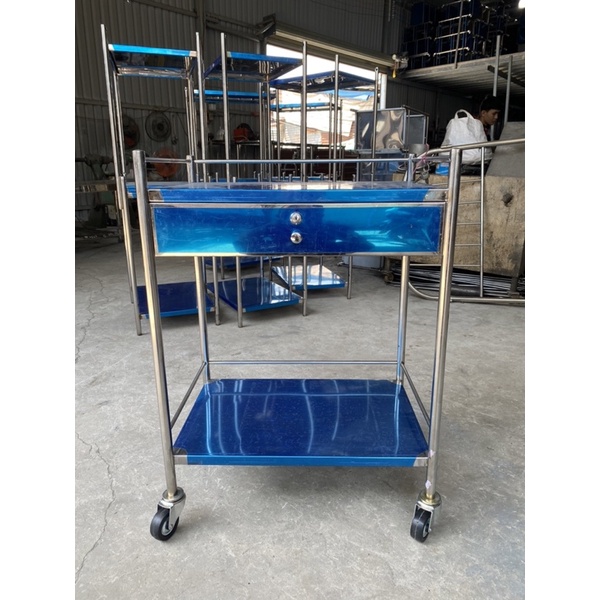 XE ĐẨY DỤNG CỤ INOX 2 tầng (40*60) có hộc