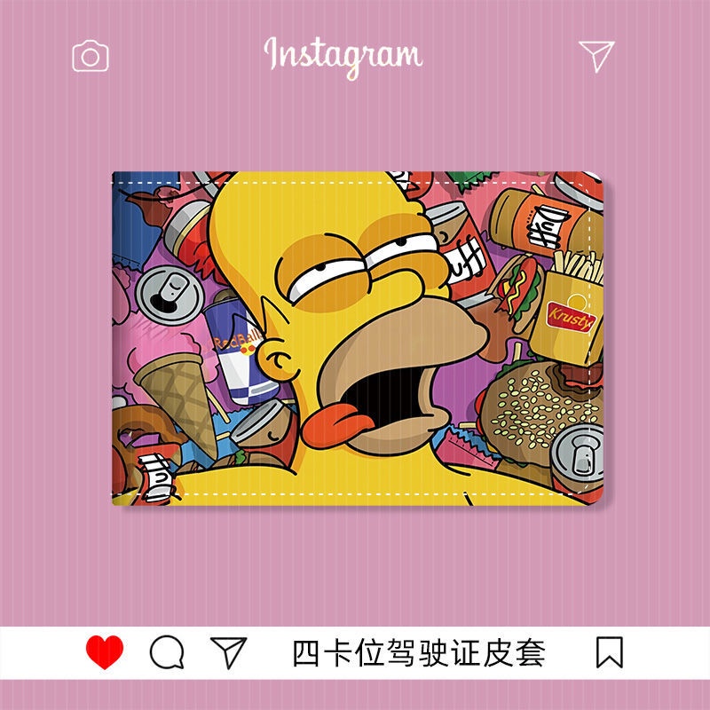 Ví da đựng bằng lái xe họa tiết hoạt hình simpson