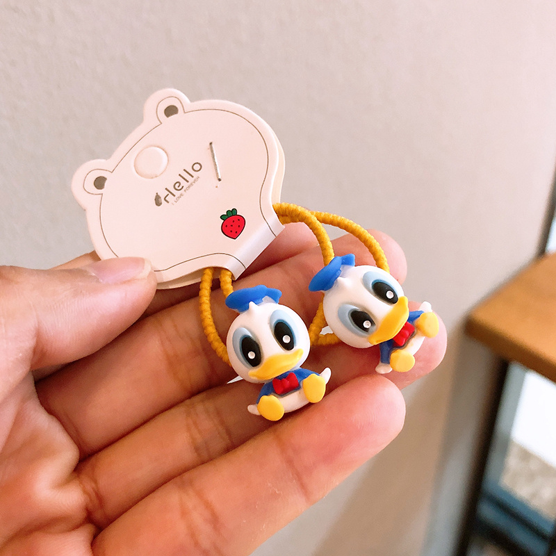 Set 2 dây buộc tóc hình nhân vật hoạt hình dễ thương thời trang xinh xắn cho bé gái