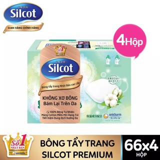 Bộ 4 Hộp Bông Tẩy Trang Cao Cấp Silcot Premium 66 miếng/hộp