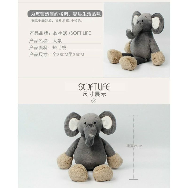 Thú bông SofLife hình voi, cừu, thỏ cực xinh 38cm cho bé