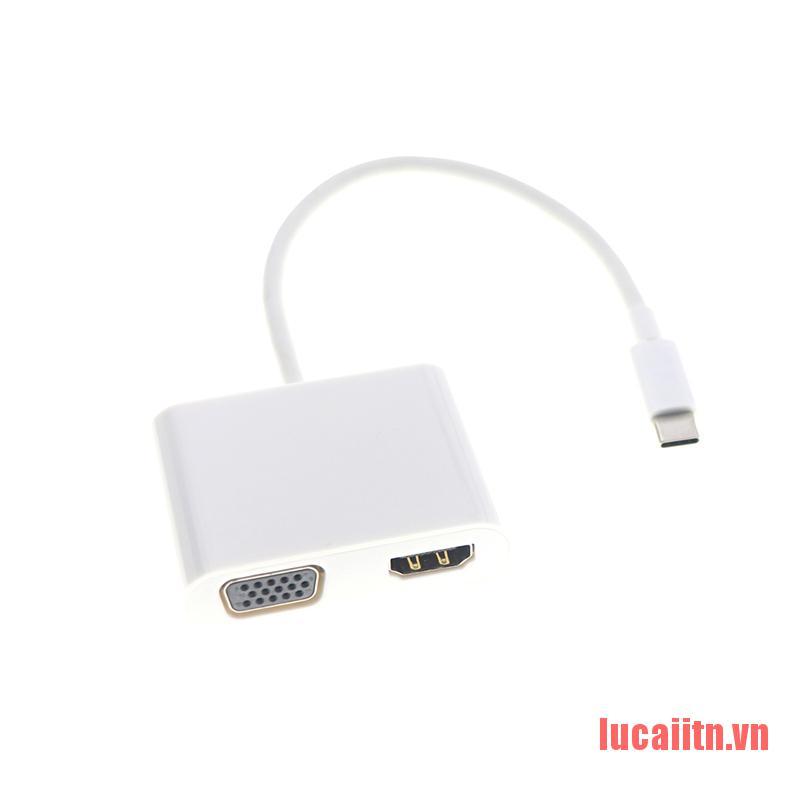 Bộ Chia Cổng Usb Type C Sang Hdmi Vga 2 Trong 1 Tiện Dụng