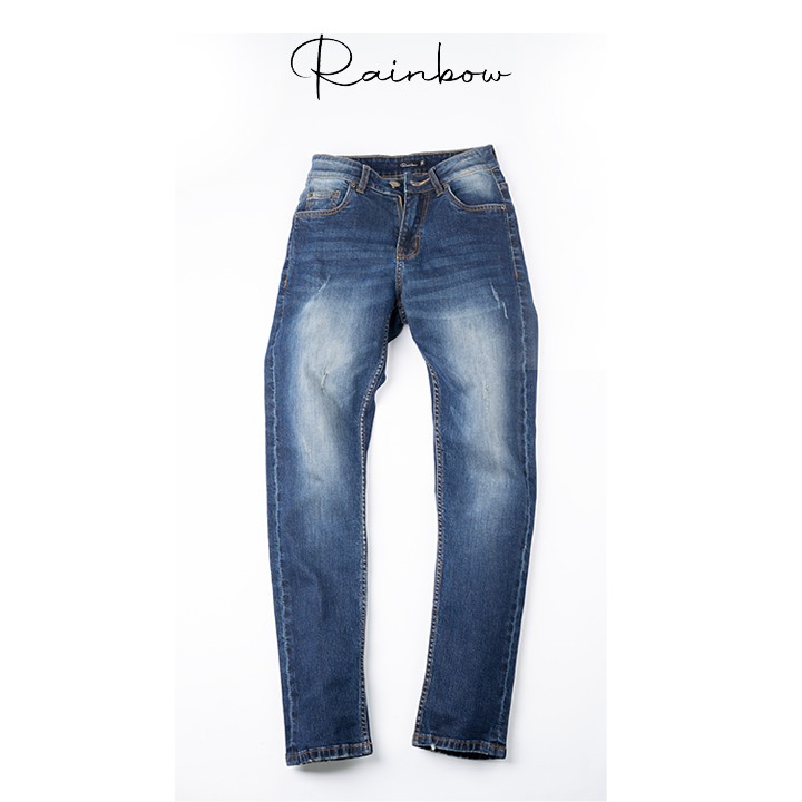 Quần Jean nam Rainbow J001 Slimfit trẻ trung khỏe khắn, thoải mái vận động.