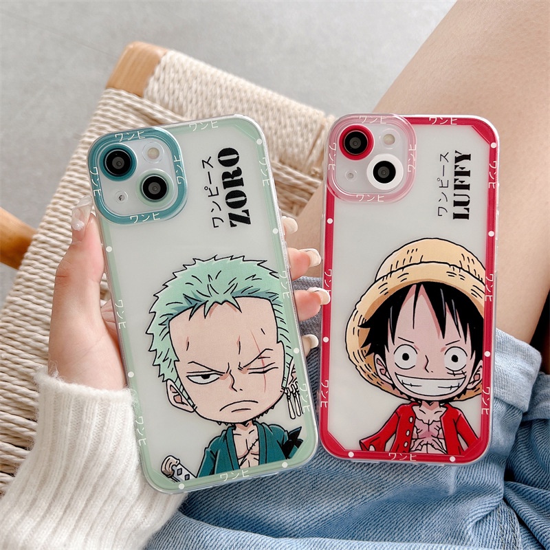 Ốp Điện Thoại Dẻo Họa Tiết Hoạt Hình One Piece Luffy Zoro Cho iPhone 7 8 Plus X XR XS 11 12 13 14 Plus 14 Pro Max SE 2020