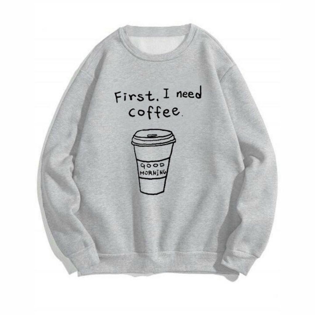 [ CÓ ẢNH THẬT ] ÁO SWEATER NỈ UNISEX I NEED COFFEE FORM RỘNG NAM NỮ NHIỀU MÀU | BigBuy360 - bigbuy360.vn