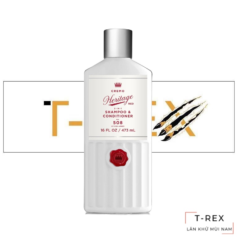 Dầu Gội Xả 2 In 1 Cremo Heritage Red Collection Spiced Amber 473ML