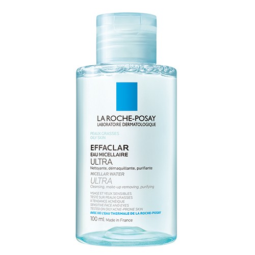 Nước làm sạch sâu tẩy trang cho da dầu nhạy cảm La Roche-Posay Effaclar Micellar Water Ultra 100ml [Chính Hãng]