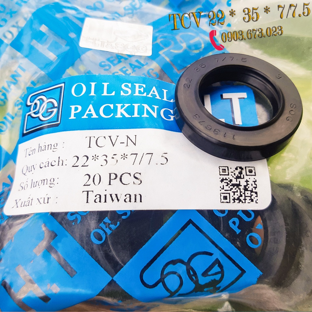 Phốt dầu SOG TCV 22*35*7/7.5, Phớt chặn nhớt trục lái chuyên cho phụ tùng ô t và xe cơ giới | KND Shops