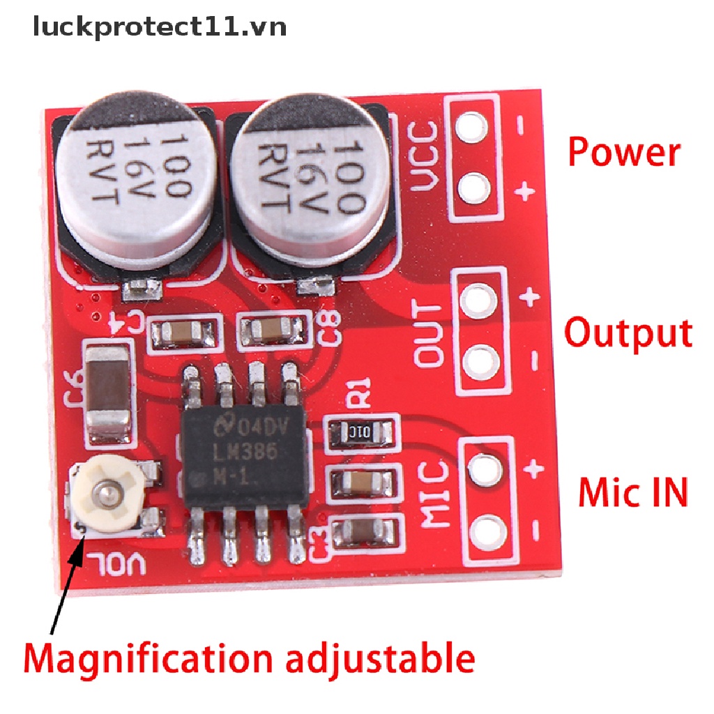* 3c &amp; NEW * DC 5V-12V LM386 Bảng Mạch Khuếch Đại Âm Thanh Micro 200 Lần
