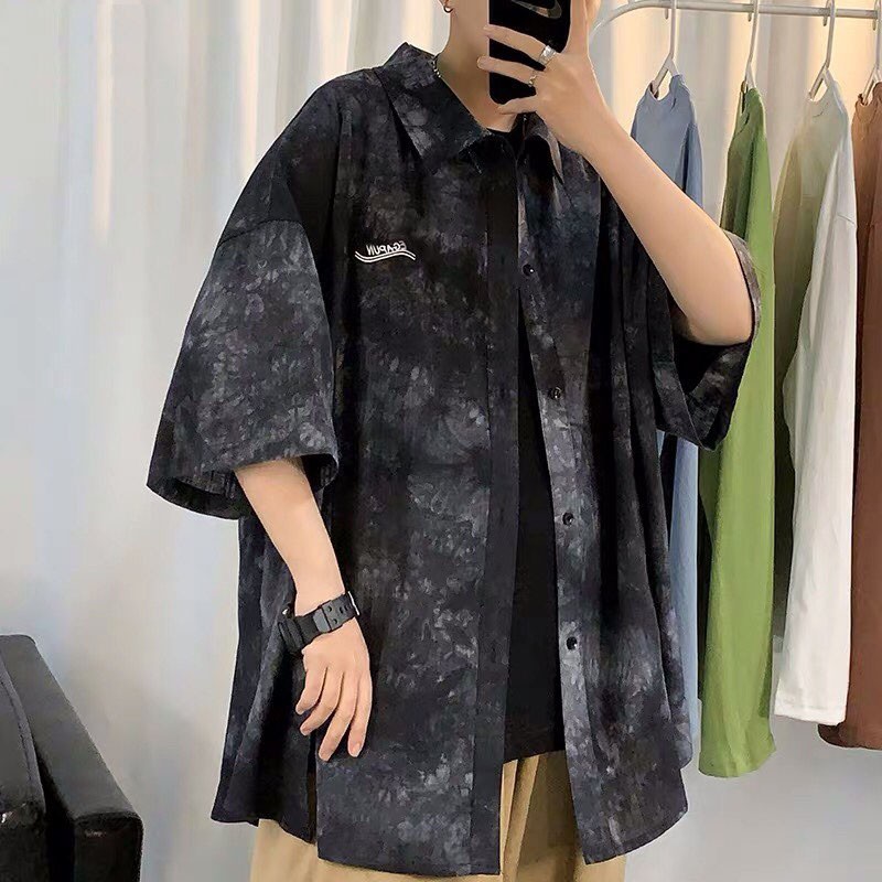 Áo Sơ Mi Nam Tay Ngắn Họa Tiết Loang Màu Độc Đáo Kiểu Dáng Hàn Quốc Thời Trang SEPTEMBERGIRL1989 SOMI NAM 9000036