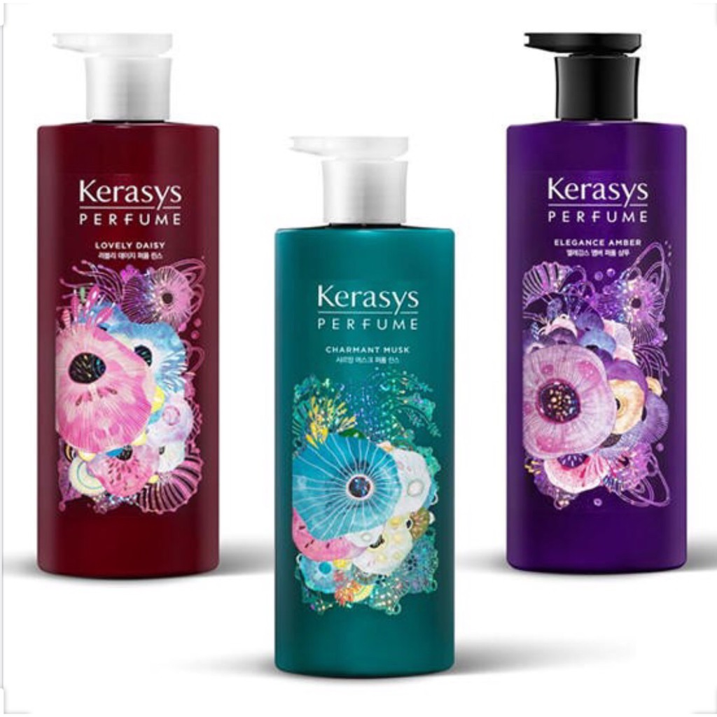 Dầu gội nước hoa hương Violet tím và hoa diên vỹ Kerasys Elegance Amber Hàn Quốc 600ml