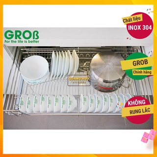 Giá úp bát xoong nồi tủ dưới inox 304 thương hiệu Grob mã GC304 nan dẹt