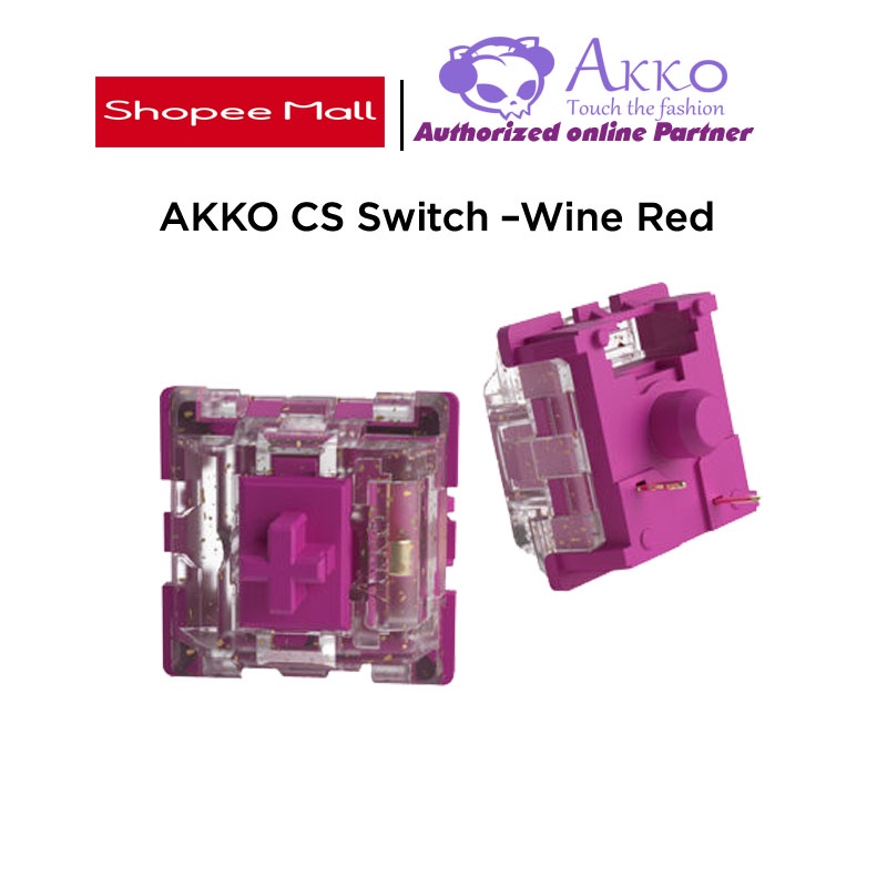 Bộ Switch bàn phím cơ Akko CS Switch - Wine Red ( Switch đã Lube / 45 switch)