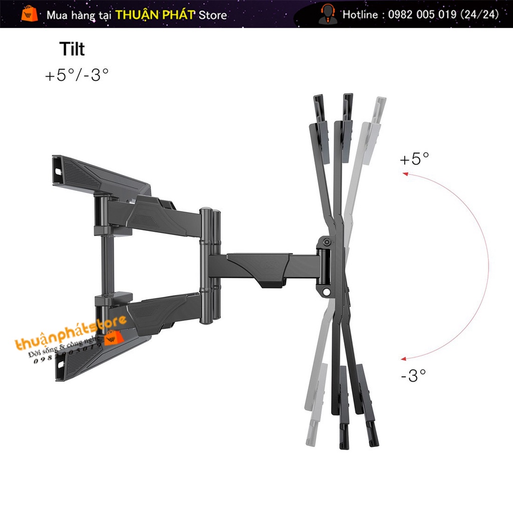 Giá Treo Tivi North Bayou NB-P6 Xoay Đa Năng 45-75 inch - Hàng Chính Hãng