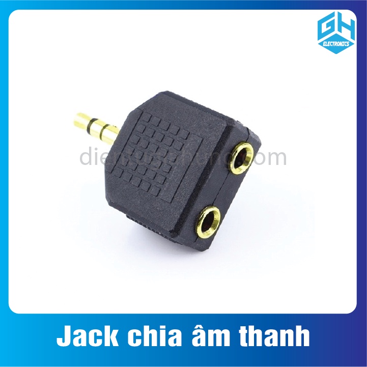 1 Cái Jack chia âm thanh 3.5mm chia 1 Jack 3.5mm đực ra 2 Jack 3.5mm cái