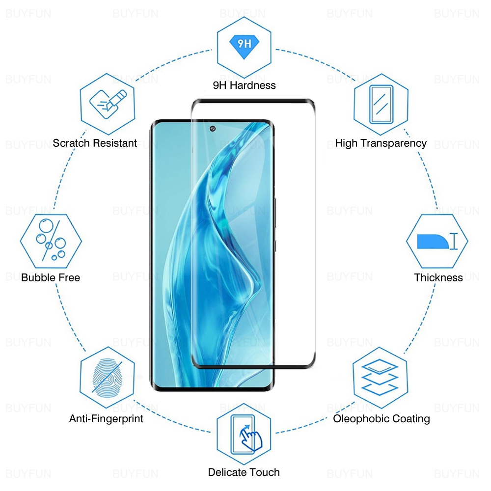 1-3 Kính Cường Lực Cong 3D Bảo Vệ Màn Hình Xiaomi 12S Ultra 6.73inch Xiaomi 12 12X 12S Pro Xiomi Mi 12sUltra