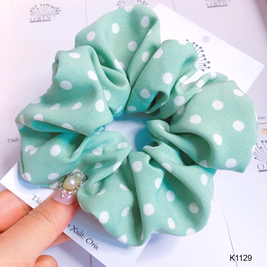 Dây cột tóc, buộc tóc vải scrunchies dễ thương nhiều màu Orin K1129 K1180 K1181 K1179