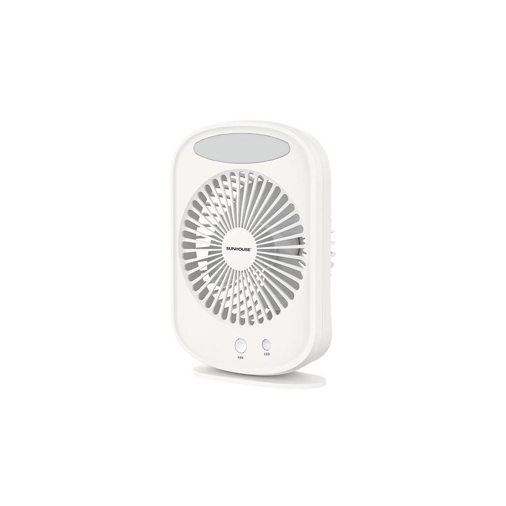 Quạt Tích Điện Mini Sunhouse SH7110, Sạc Điện Nhanh, Pin Khỏe, Chạy Êm, Có Đèn Led – Quạt Sạc Sunhouse - Quạt Để Bàn