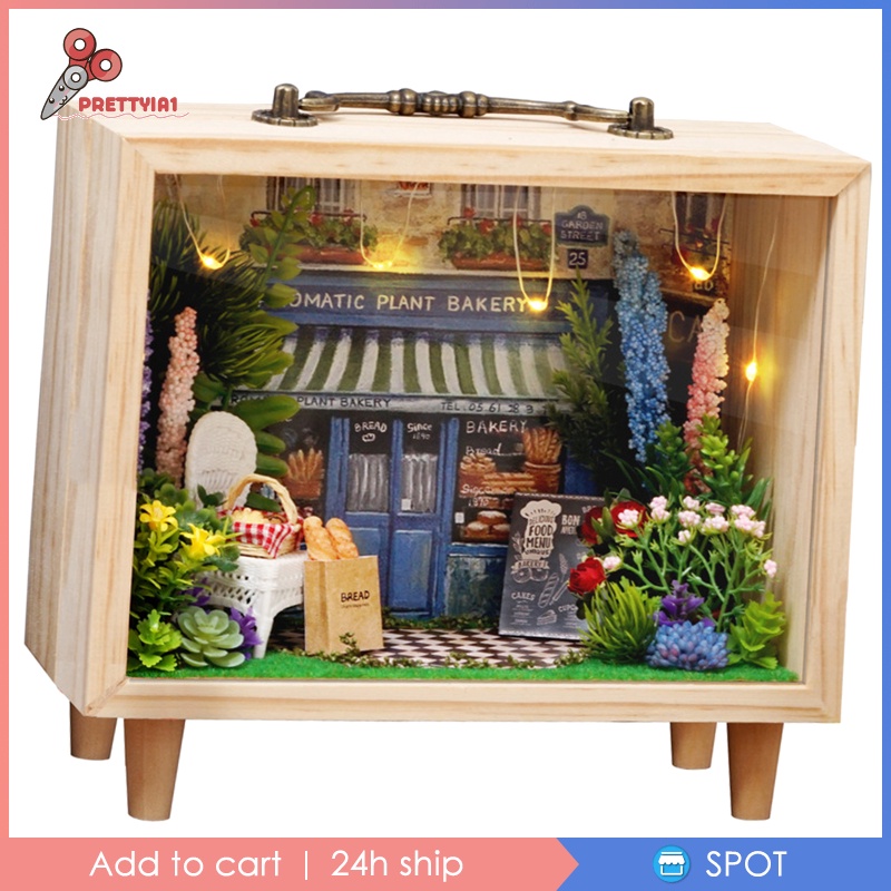 Mô Hình Nhà Búp Bê Prettyia1] Bằng Gỗ DIY