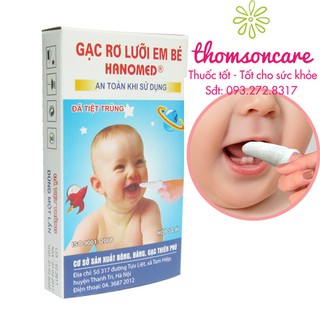 Gạc rơ lưỡi cho bé Hanomed Combo 10 hộp (5 chiếc x 10 hộp)