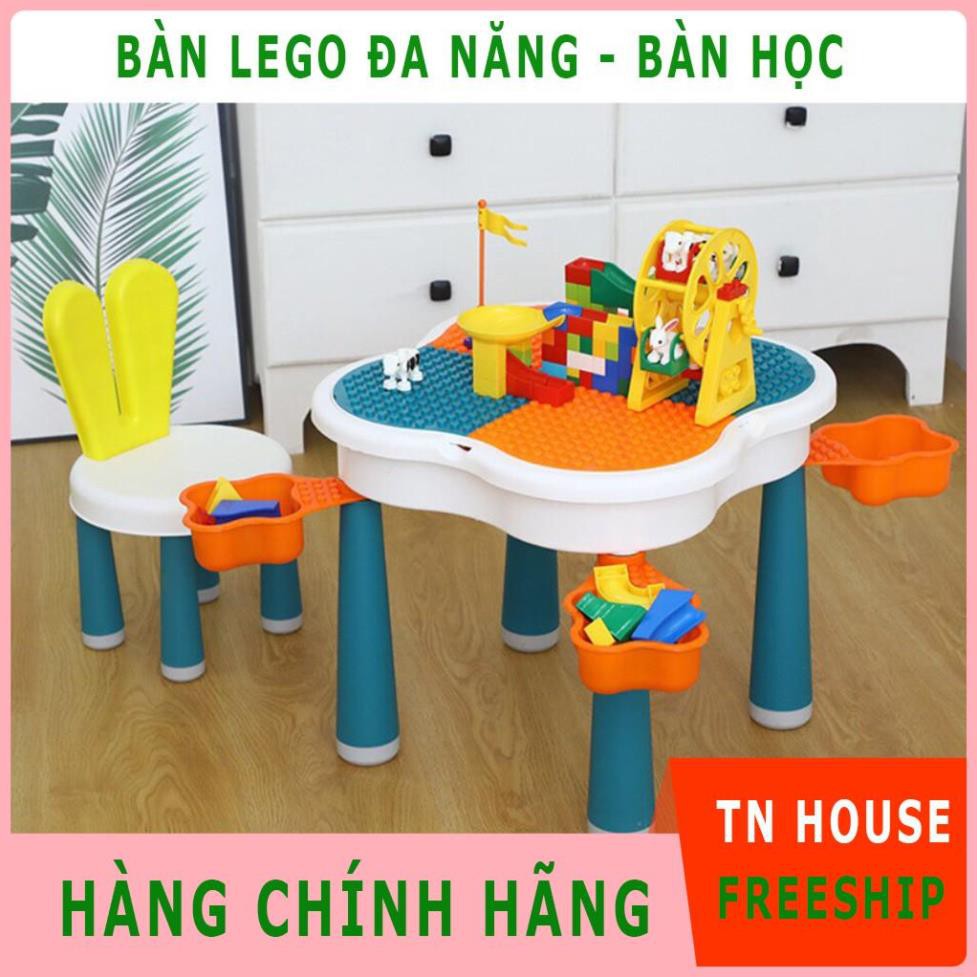 Bộ bàn lego cho bé đa năng hoa anh đào kèm 63 chi tiết Lego