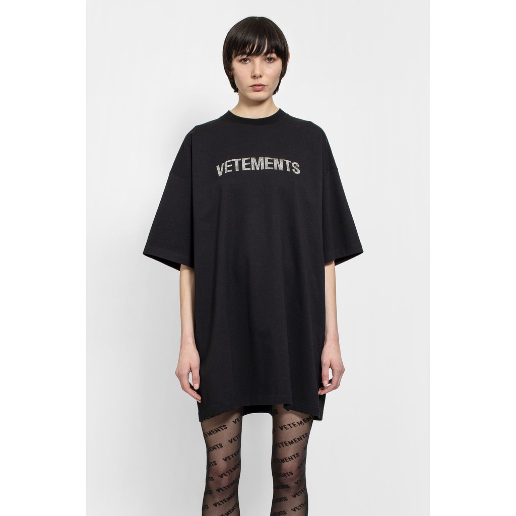Áo thun ngắn tay V3tements rhinstone T-shirt ss21