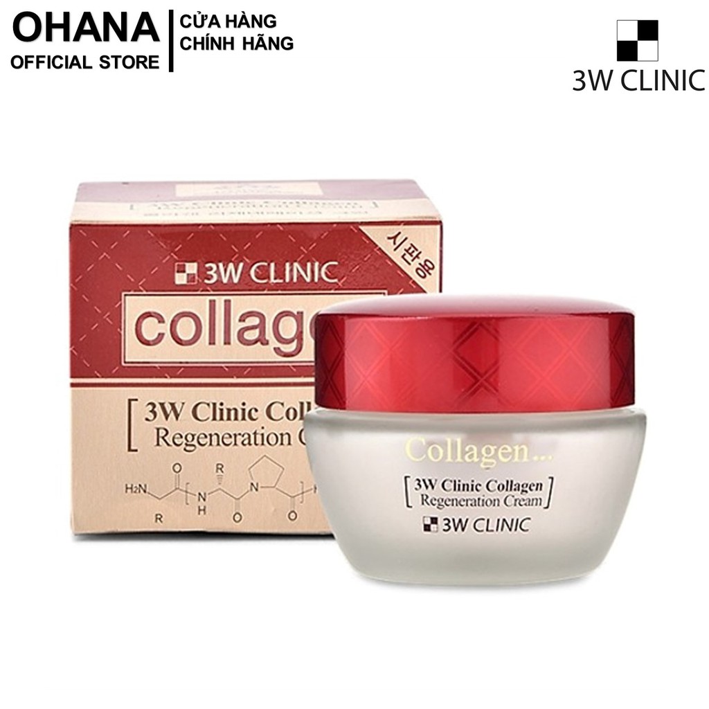 Kem Dưỡng Tái Tạo Da, Chống Lão Hóa 3W Clinic Collagen Regeneration Cream 60ml - Đỏ