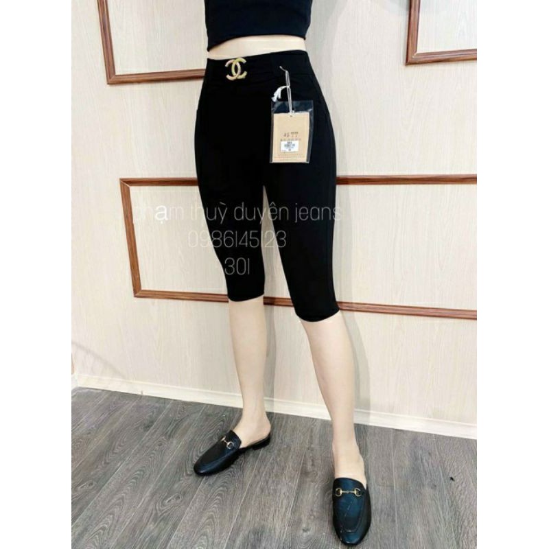 QUẦN LEGGING LỬNG NGỐ UMI HÀN SIÊU CO GIÃN (mặt chữ hoạ tiết)