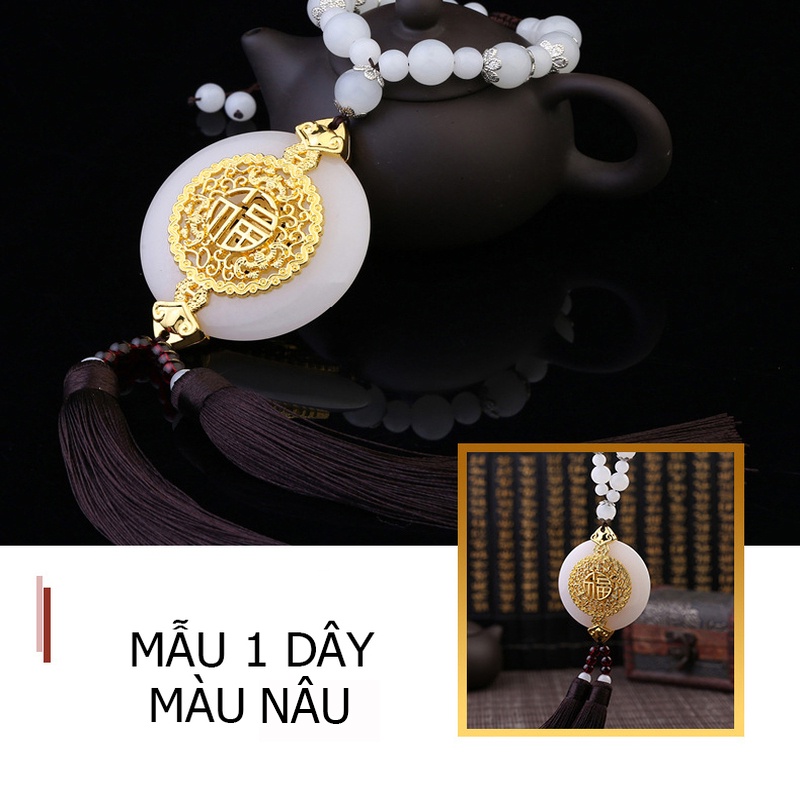 Khánh treo ngọc bội phúc bình an, may mắn treo trong xe, treo trong phòng làm việc cao cấp