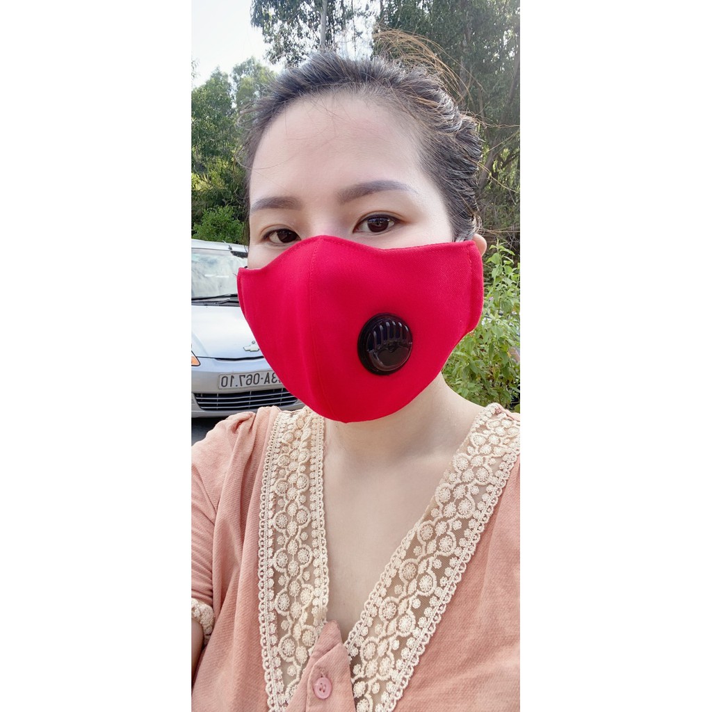 Khẩu trang vải cotton 4 lop có van thở chuyên dụng | BigBuy360 - bigbuy360.vn