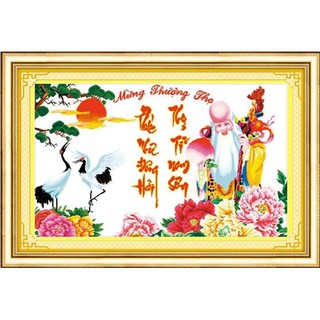 Tranh thêu chữ thập Mừng Thượng Thọ DLH-222758