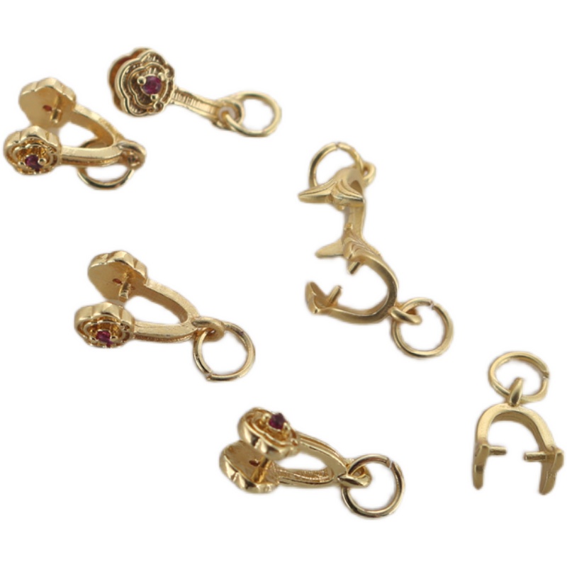 Kẹp Đuôi Cá Màu Vàng Hồng Đính Đá Zircon Màu Vàng Hồng Kiểu Cổ Điển Dùng Làm Trang Sức Thủ Công diy