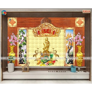 Tranh dán tường 3D trang trí phòng thờ