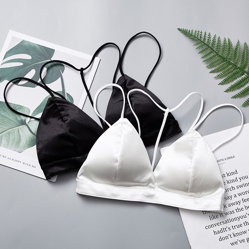 Áo bra satin chữ Y xinh xắn có mút mỏng phối cùng vest sang trọng HLBOUTIQUE B9604