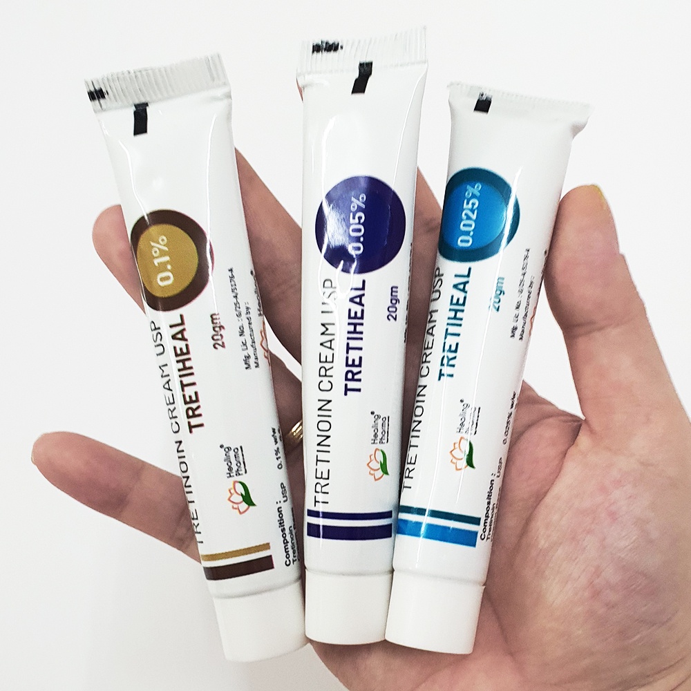 Tretinoin Tretiheal Cream Usp 0.025 0.05 0.1% 20g (tre Ấn Độ chính hãng)
