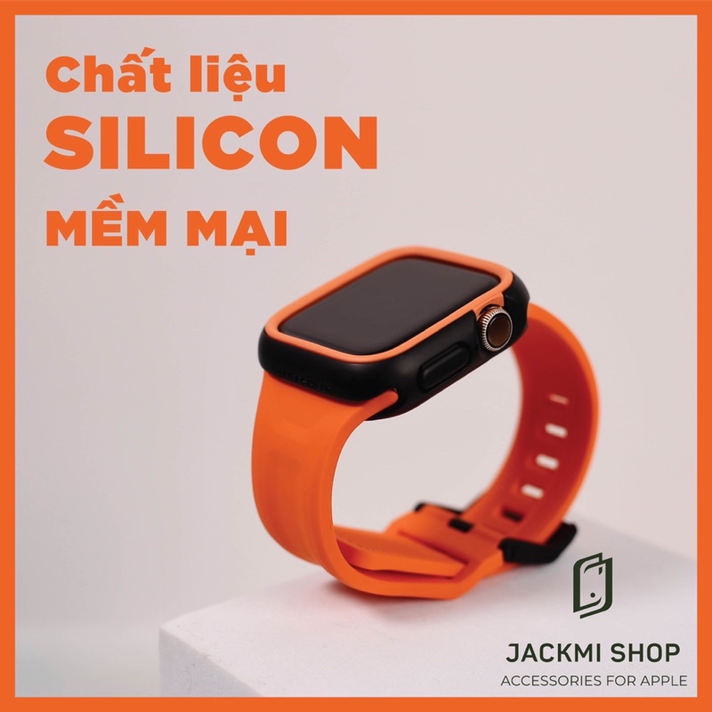 [COMBO 2 MÓN CHÍNH HÃNG] DÂY SILICON SCOUT UAG CHO APPLE WATCH + ỐP VIỀN CHỐNG SỐC RHINOSHIELD CHO APPLE WATCH