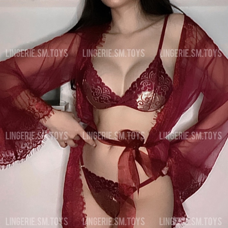 Bralette + Choàng QR9201 - Fullset Nội Y Ren + Choàng Ngủ Cao Cấp Quyến Rũ @lingerie.sm.toys | BigBuy360 - bigbuy360.vn