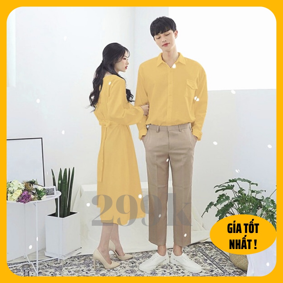 Áo đôi nam nữ đẹp : Đồ đôi nam nữ cao cấp: áo váy sơ mi Hàn Quốc COUPLE STORE dùng đi chụp hình cưới,đi chơi, đi du lịch