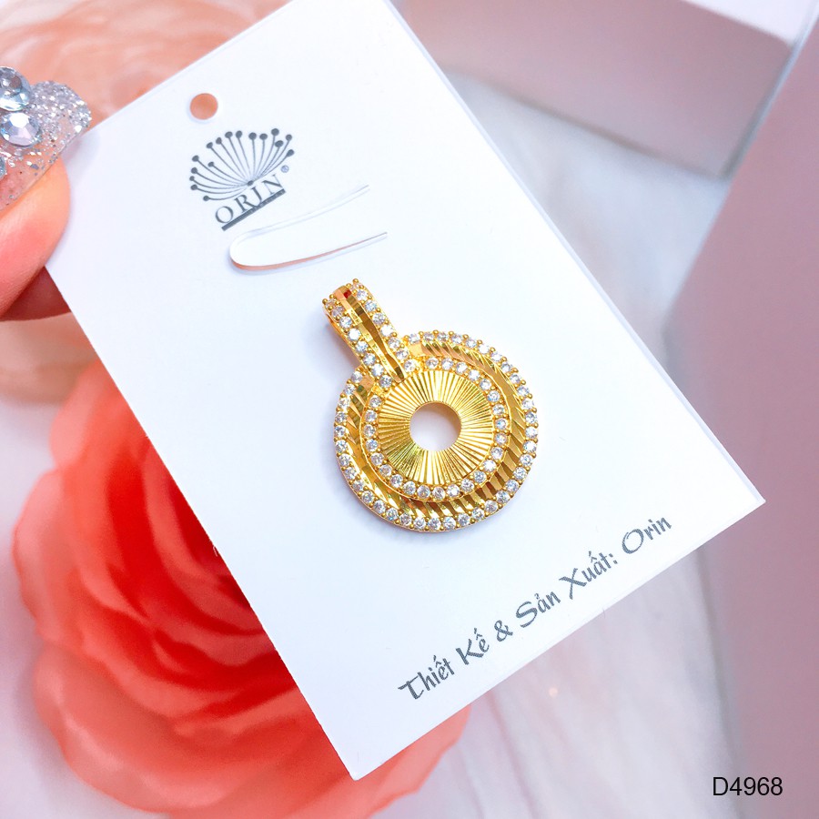 Mặt dây chuyền dạng tròn cách điệu đính đá thiết kế cao cấp Orin D4968