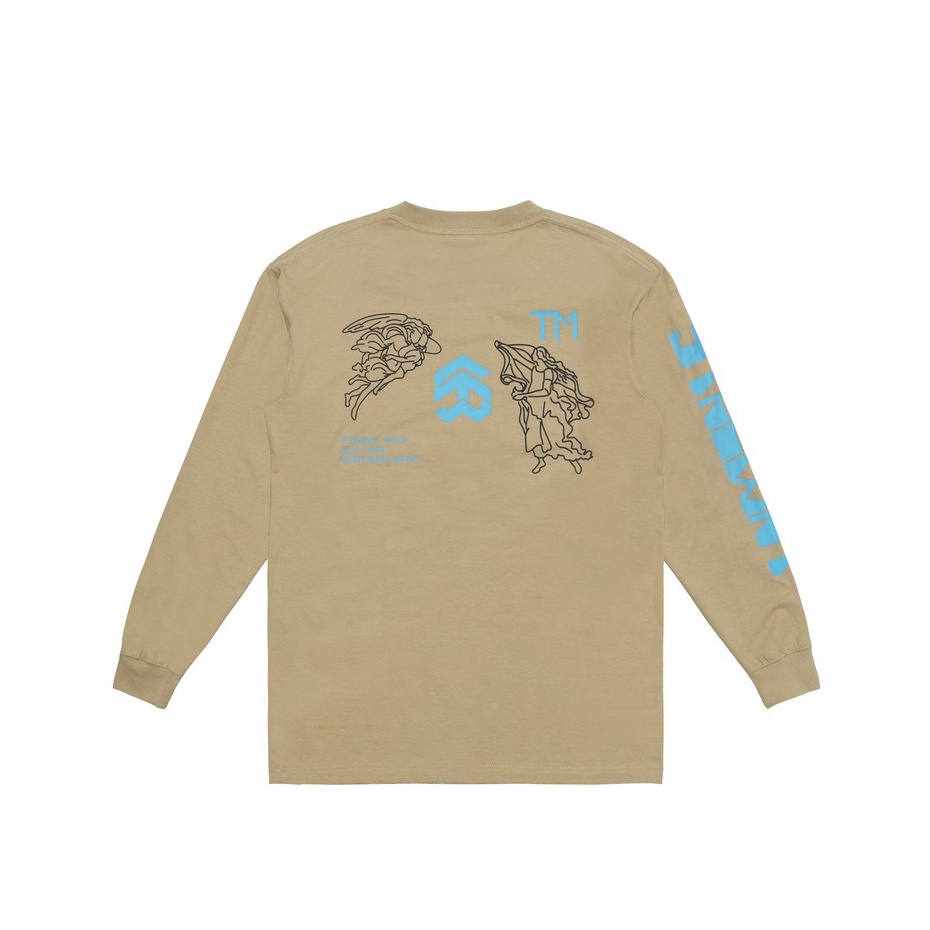 Áo thun tay dài 5THEWAY BST nothing màu NÂU aka Square Long Sleeve in Warmsand